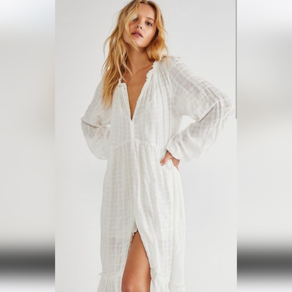 Sold Out Free People prairie Edie dress gown hippie bohemian XL preg…